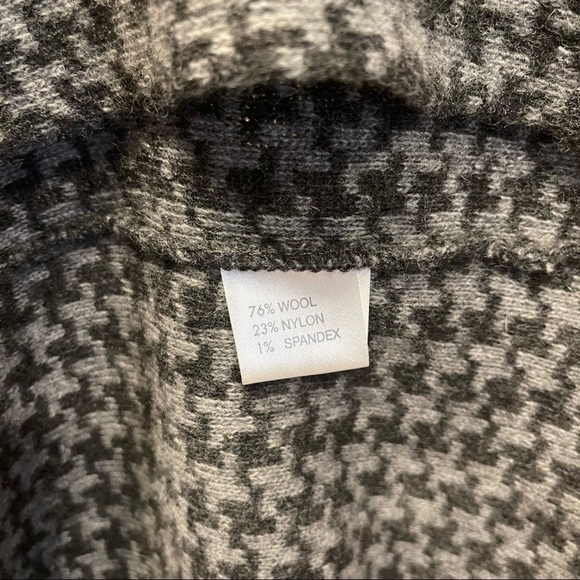 AV: ChiaraMente Women’s Wool Open Cardigan Sweater Houndstooth Gray Sz S Italy - Picture 6 of 8